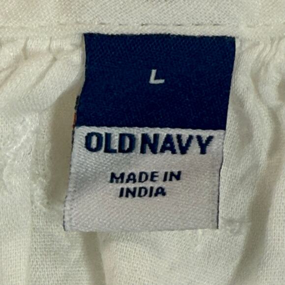 Old Navy White Lace Button Down Blouse Women’s Large Cotton Top Boho Chic - Picture 6 of 6